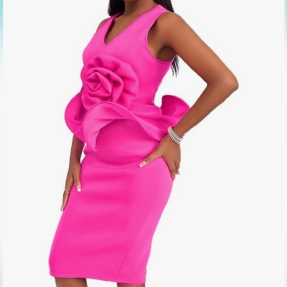 Dresses & Skirts - Elegant Pink Sleeveless Dress